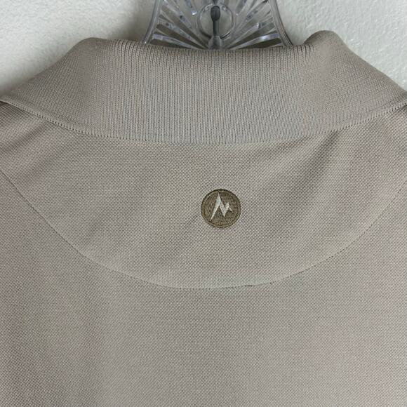 Marmot Short Sleeve Polo Shirt Men's Size Medium Beige Tan - Picture 5 of 8